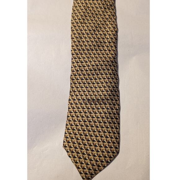 Hermes Paris Vintage 100% Silk Beige Star Print Neck Tie - Picture 1 of 14